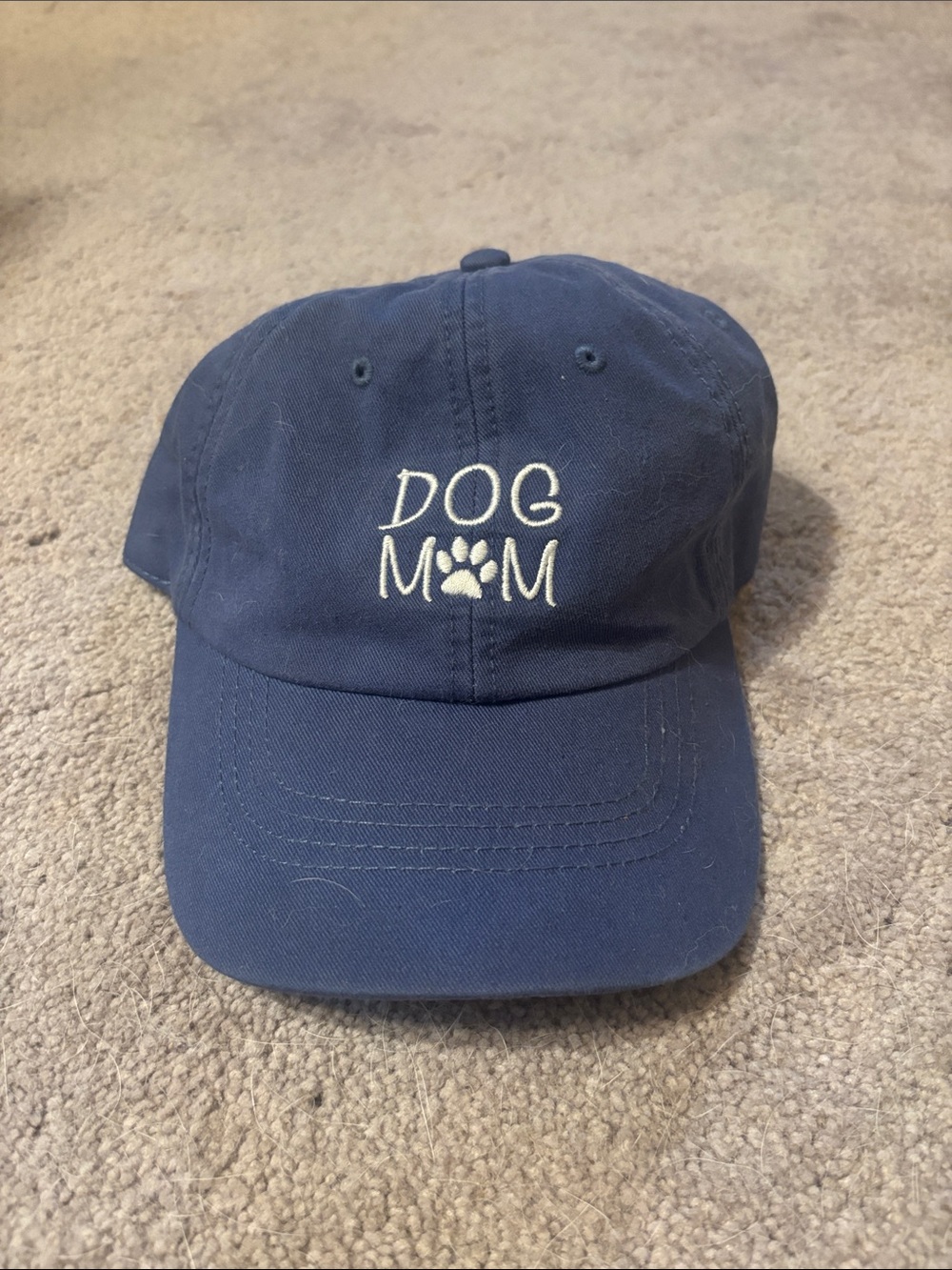 Dog Mom Navy Baseball Cap - Embroidered Paw Logo